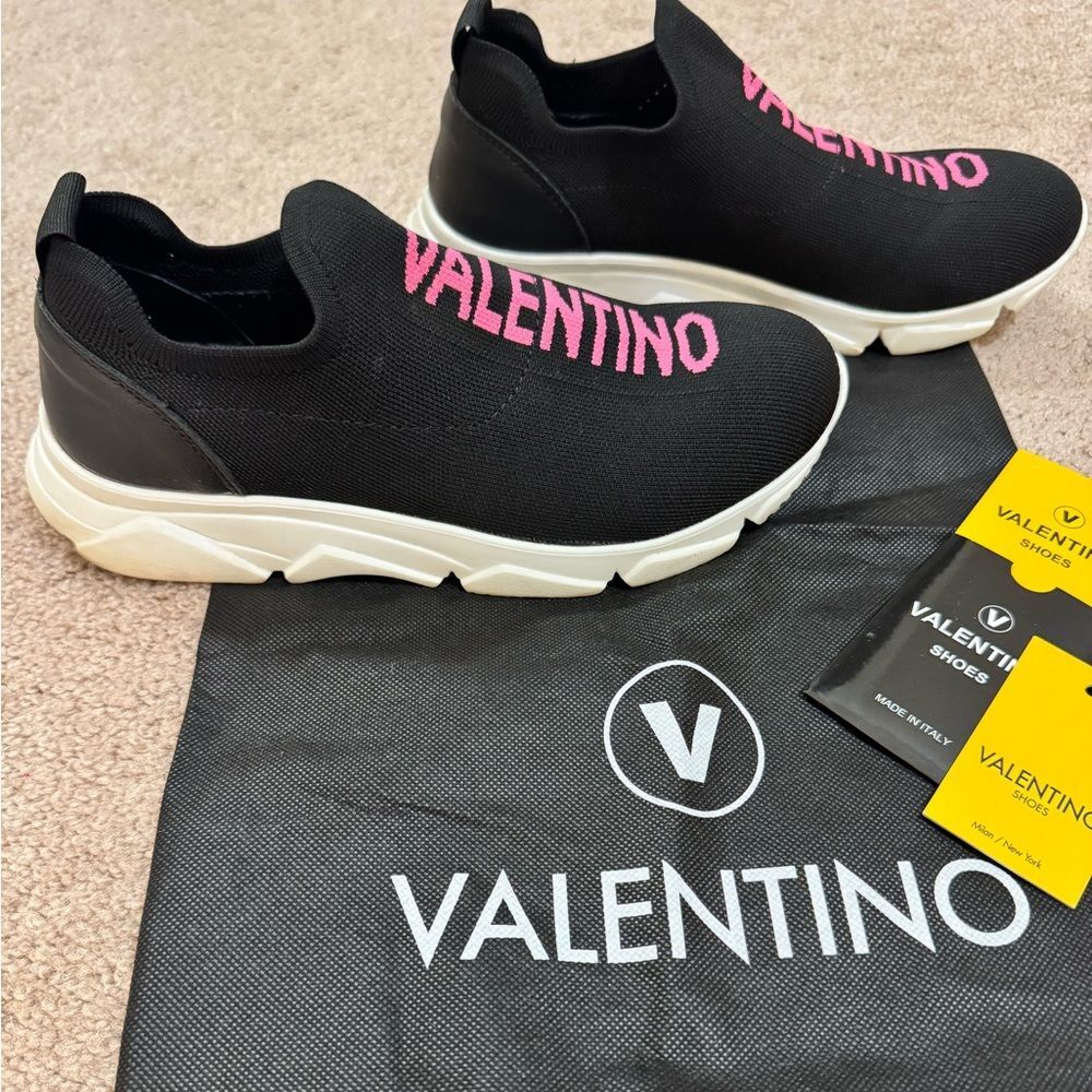 VALENTINO By Mario Valentino Sneakers Size 8 / 38 Black - Picture 2 of 8